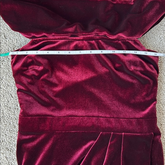 BHLDN Edison Burgundy Velvet Dress Off Shoulder Luxe Evening Formal SZ US 4 NWOT - Picture 10 of 16